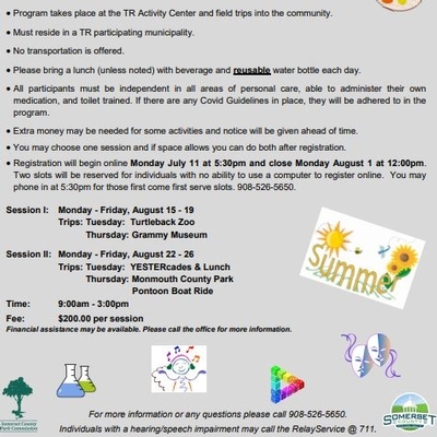 SUMMER CONNECT (98456):  Somerset County Therapeutic Recreation