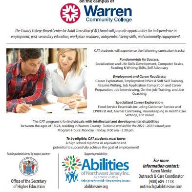 Warren County Community College's Center for Adult Transition CAT