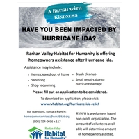 Raritan Valley Habitat For Humanity Implementing Programs To Serve Those Impacted By Hurricane Ida