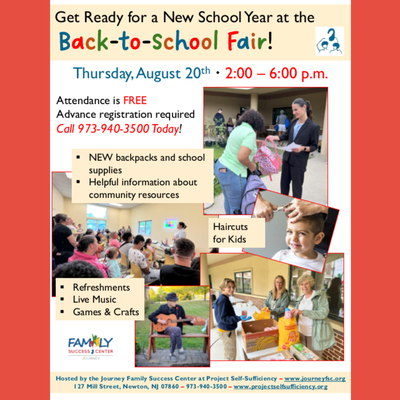 Back to School Fair-Journey Family Success Center at Project Self-Sufficiency