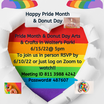 Pride Month & Donut Day Arts & Crafts in Walter's Park - Copy