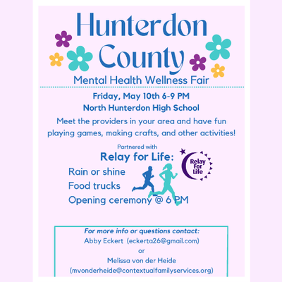 Hunterdon County Mental Health Wellness Fair Flyer