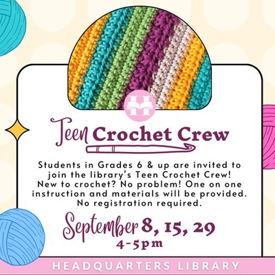 Hunterdon County Library offers Teen Crochet Crew