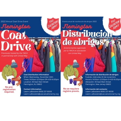 2022 Annual Coat Drive Event:  Salvation Army Coat Distribution in Flemington