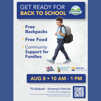 Get Ready for Back to School - Somerset County Human Services Department & United Way of Northern NJ