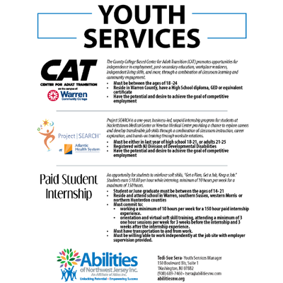 YOUTH SERVICES - The County College Based Center for Adult Transition (CAT)